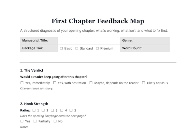 beta read your first chapter for reader retention